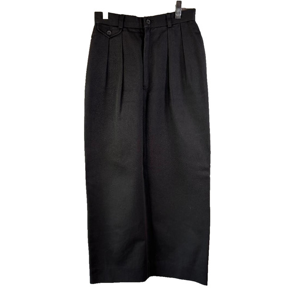 Vintage Ralph Lauren Black Skirt Long Pleated, pockets Size 4 Preppy Made in USA - Picture 1 of 9